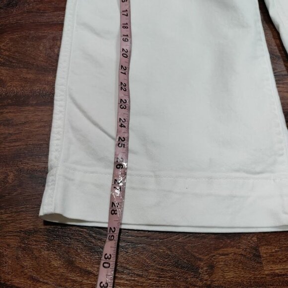 GAP Chic White High Rise Wide Leg Cropped Jeans Women's Size 12 - Picture 9 of 9